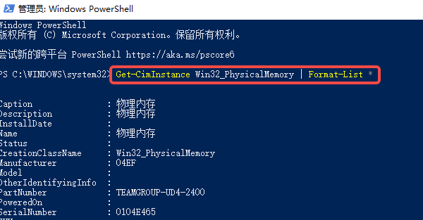 使用 PowerShell 获取详细内存信息 使用 PowerShell 获取详细内存信息
