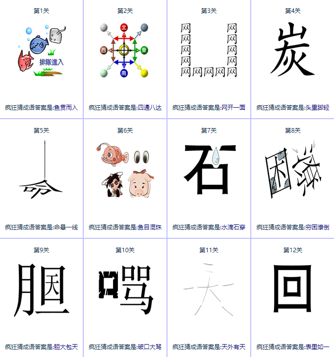 疯狂猜成语答案大全整_疯狂成语答案