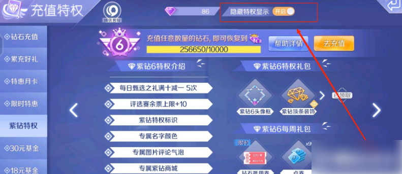 qq炫舞手游怎么隐藏紫钻等级?_炫舞紫钻