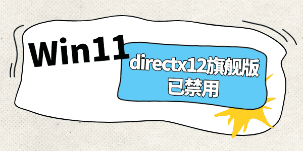 Win11 directx12旗舰版已禁用怎么开启