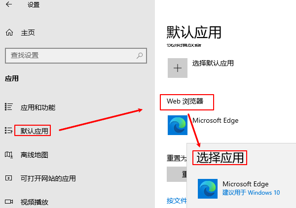 Windows 10设置默认浏览器