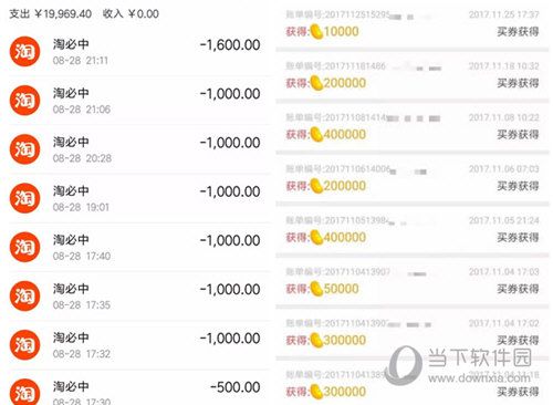 淘宝淘必中支出