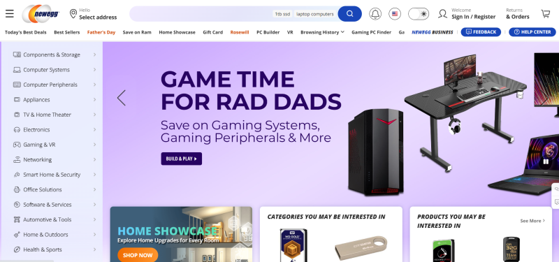 newegg官网截图