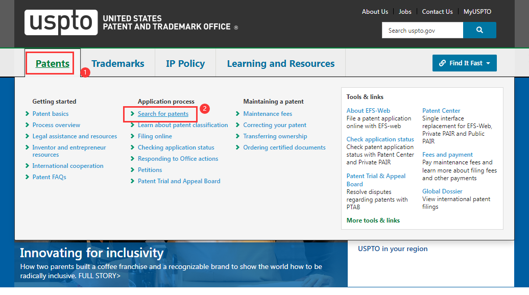 美国专利搜索网站改版，最新查询教程