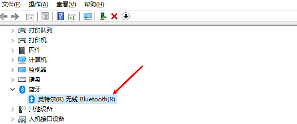 在设备管理器中启用蓝牙