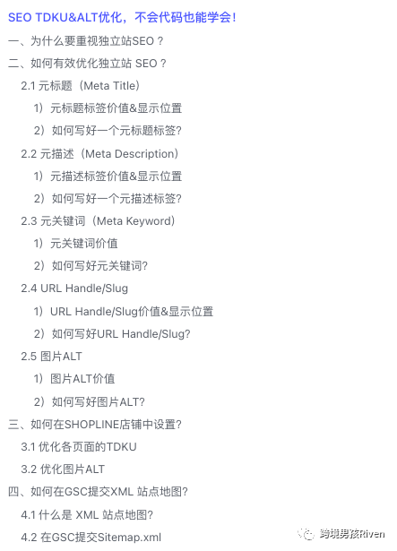 跨境男孩 | 独立站SEO TDKU&ALT优化，不会代码也能学会！